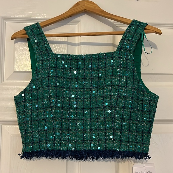 NWT Endless Rose Premium Cropped Tweed Top - Picture 2 of 12